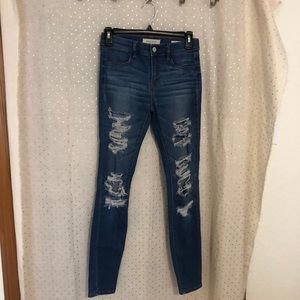 Bullhead medium wash distressed high rise jeggings